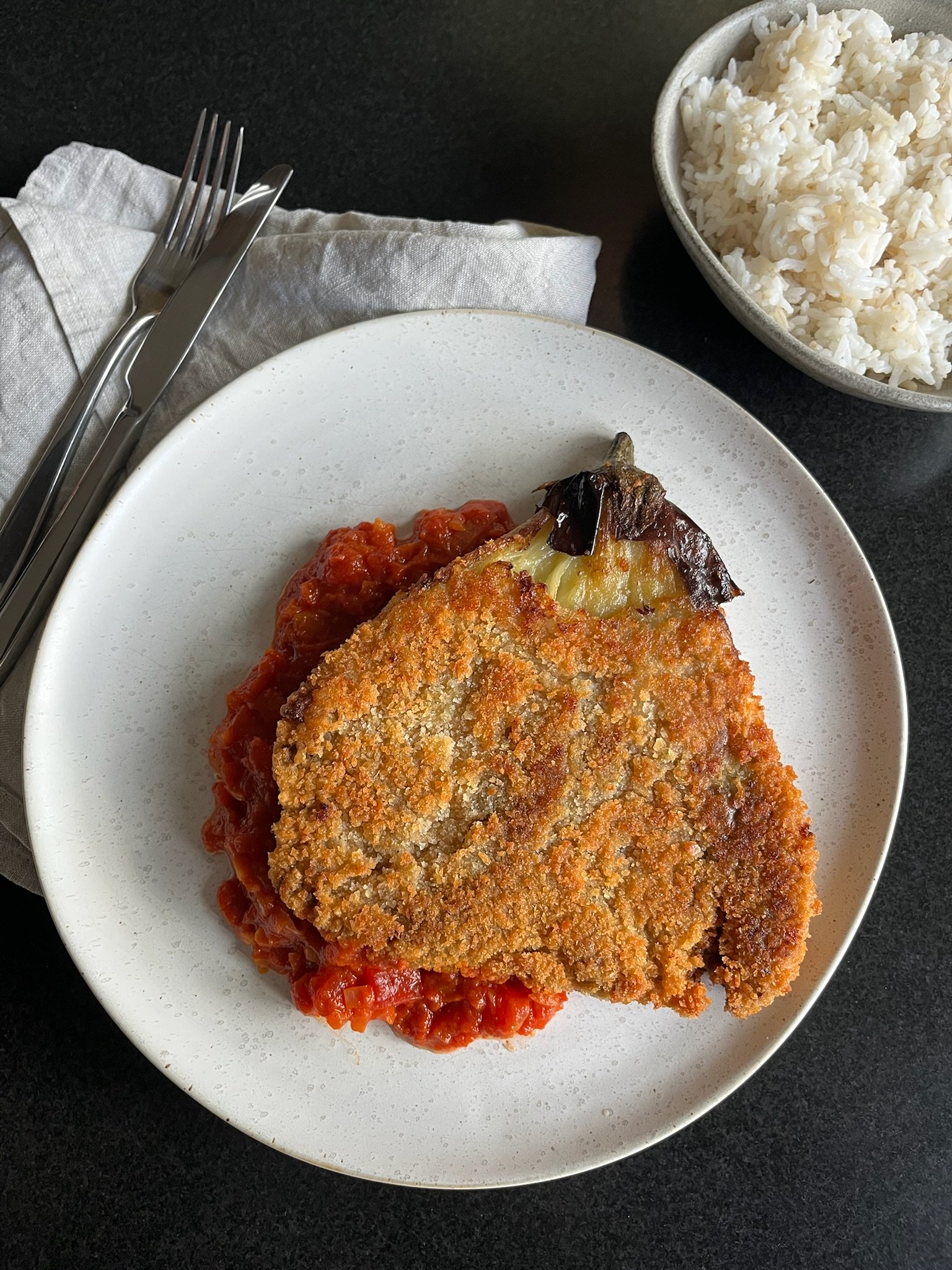 Schnitzel van aubergine